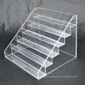 6 Niveaux Clear Perspex Display Shelf, OEM / ODM Acrylic Pop Display Stands